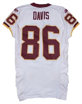 2008 Fred Davis Game Used Washington Redskins Road Jersey Photo Matched To 8/3/2008 